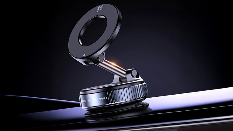 BLISSJU Vacuum Magnetic Car Phone Holder Foldable Mount