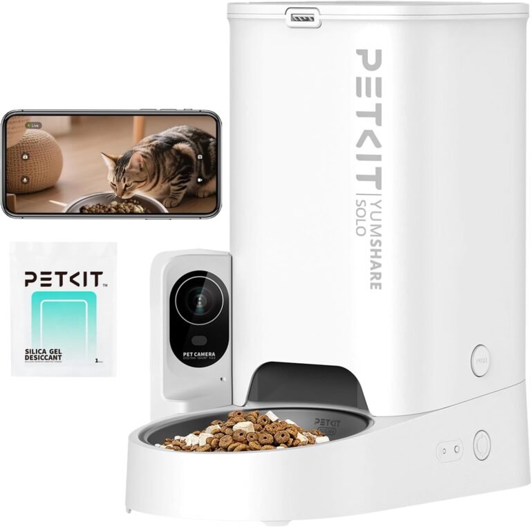 PETKIT Yumshare Daily Feast Automatic Cat Feeder with 1080P HD Camera and Stainless Steel Bowl.