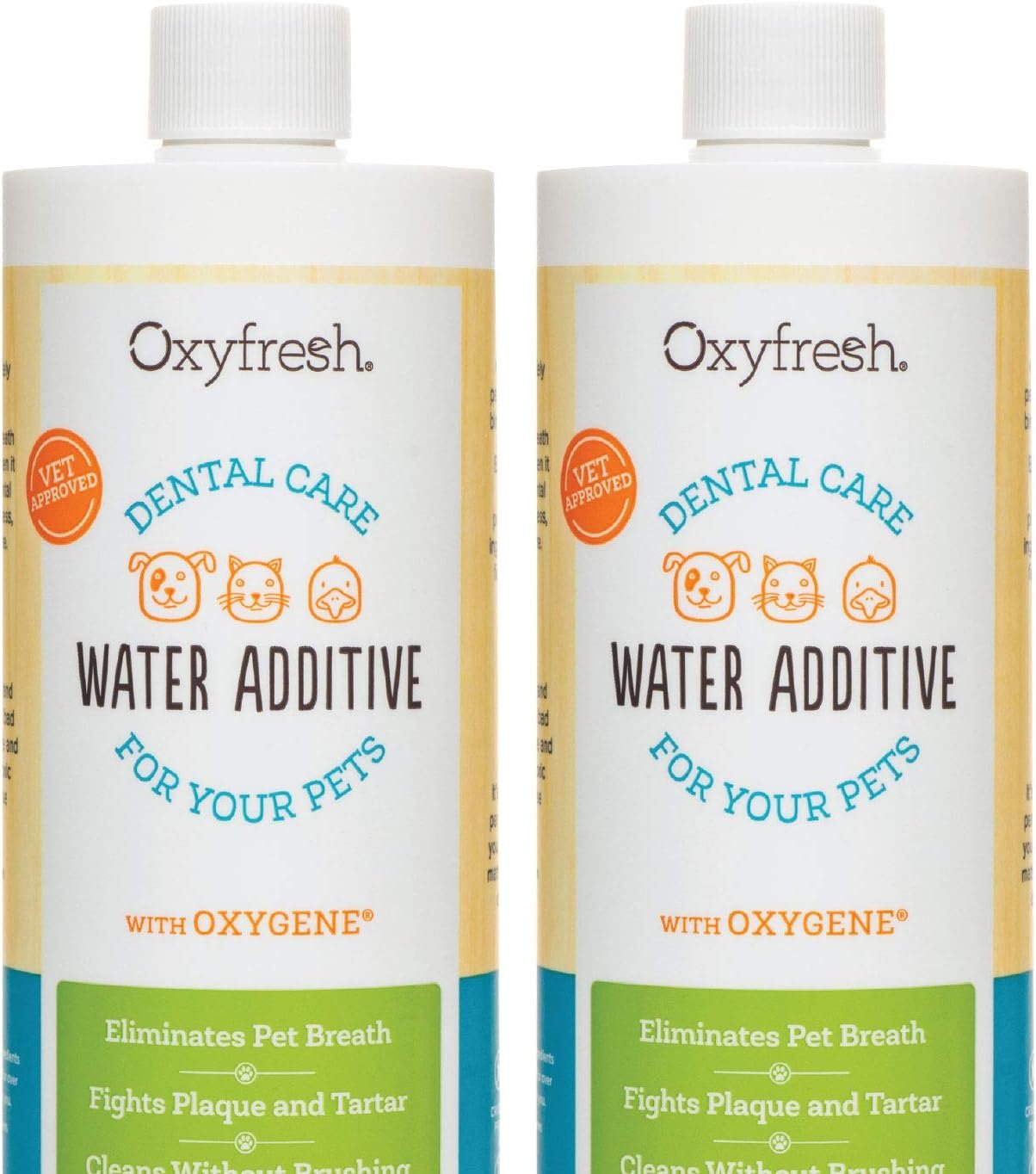 Oxyfresh Premium Pet Dental Solution bottle for dogs and cats.